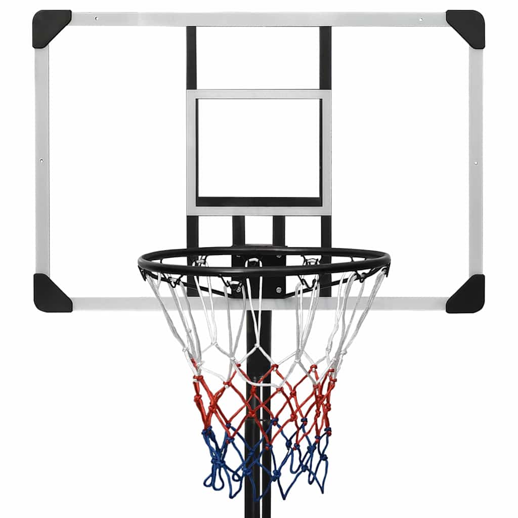 Basketbalový Koš S Průhlednou Deskou 235–301 Cm Polykarbonát