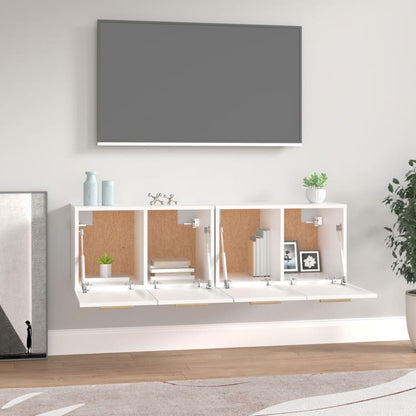 Nástěnné Skříňky 2 Ks Bílé 60X36,5X35 Cm Kompozitní Dřevo