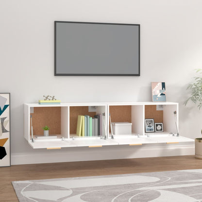 Nástěnné Skříňky 2 Ks Bílé 80 X 35 X 36,5 Cm Kompozitní Dřevo