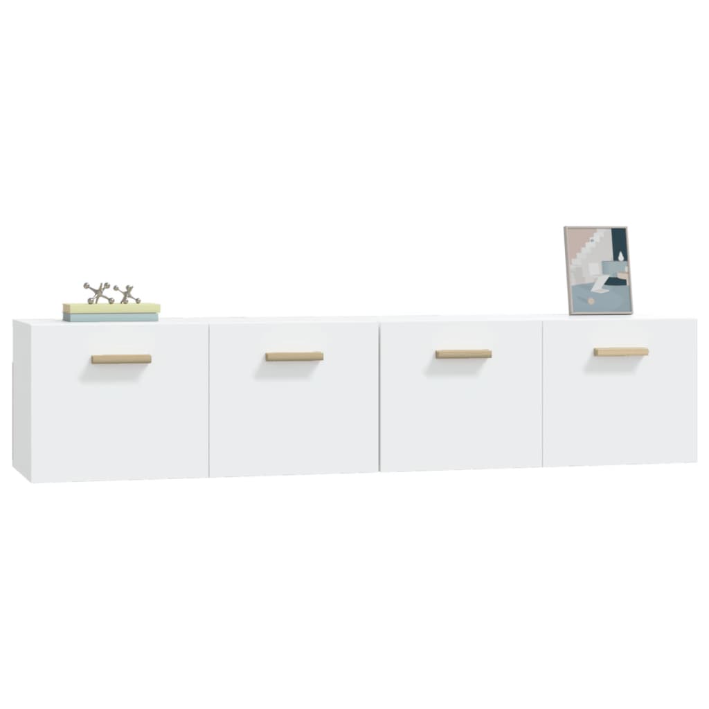 Nástěnné Skříňky 2 Ks Bílé 80 X 35 X 36,5 Cm Kompozitní Dřevo