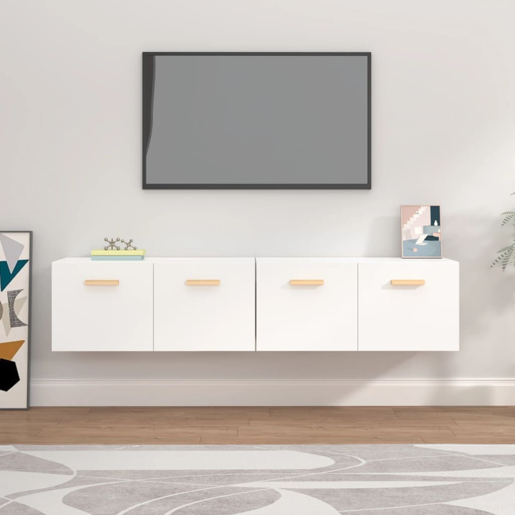 Nástěnné Skříňky 2 Ks Bílé 80 X 35 X 36,5 Cm Kompozitní Dřevo