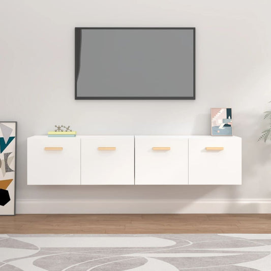 Nástěnné Skříňky 2 Ks Bílé 80 X 35 X 36,5 Cm Kompozitní Dřevo