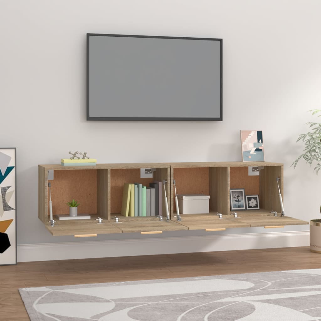Nástěnné Skříňky 2 Ks Dub Sonoma 80X35X36,5 Cm Kompozitní Dřevo