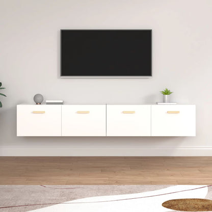 Nástěnné Skříňky 2 Ks Bílé 100 X 36,5 X 35 Cm Kompozitní Dřevo