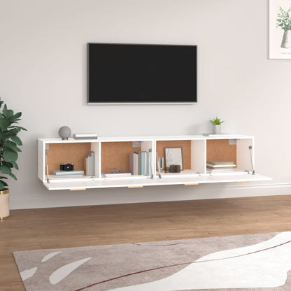 Nástěnné Skříňky 2 Ks Bílé 100 X 36,5 X 35 Cm Kompozitní Dřevo