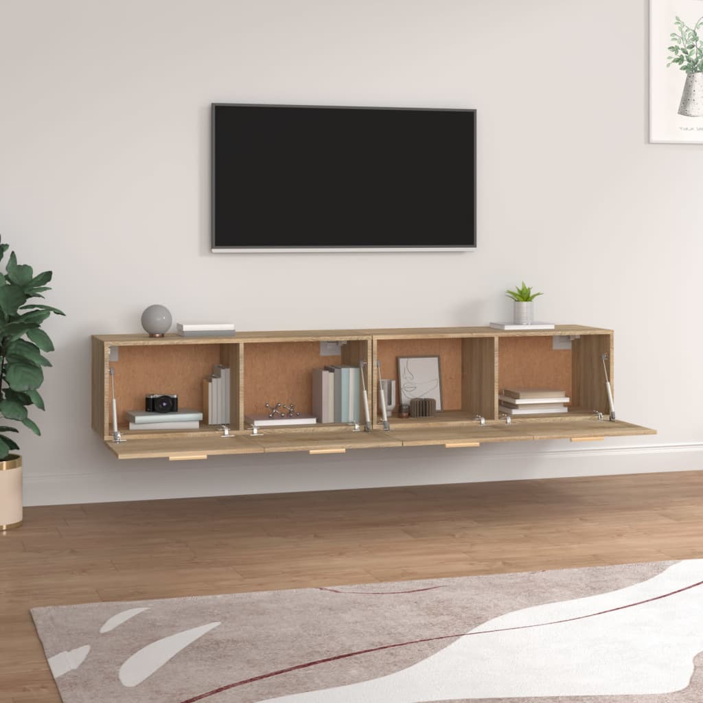 Nástěnné Skříňky 2 Ks Dub Sonoma 100X36,5X35Cm Kompozitní Dřevo