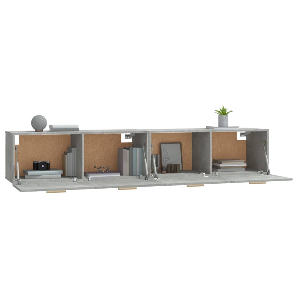 Nástěnné Skříňky 2 Ks Betonově Šedé 100X36,5X35 Cm Kompozit