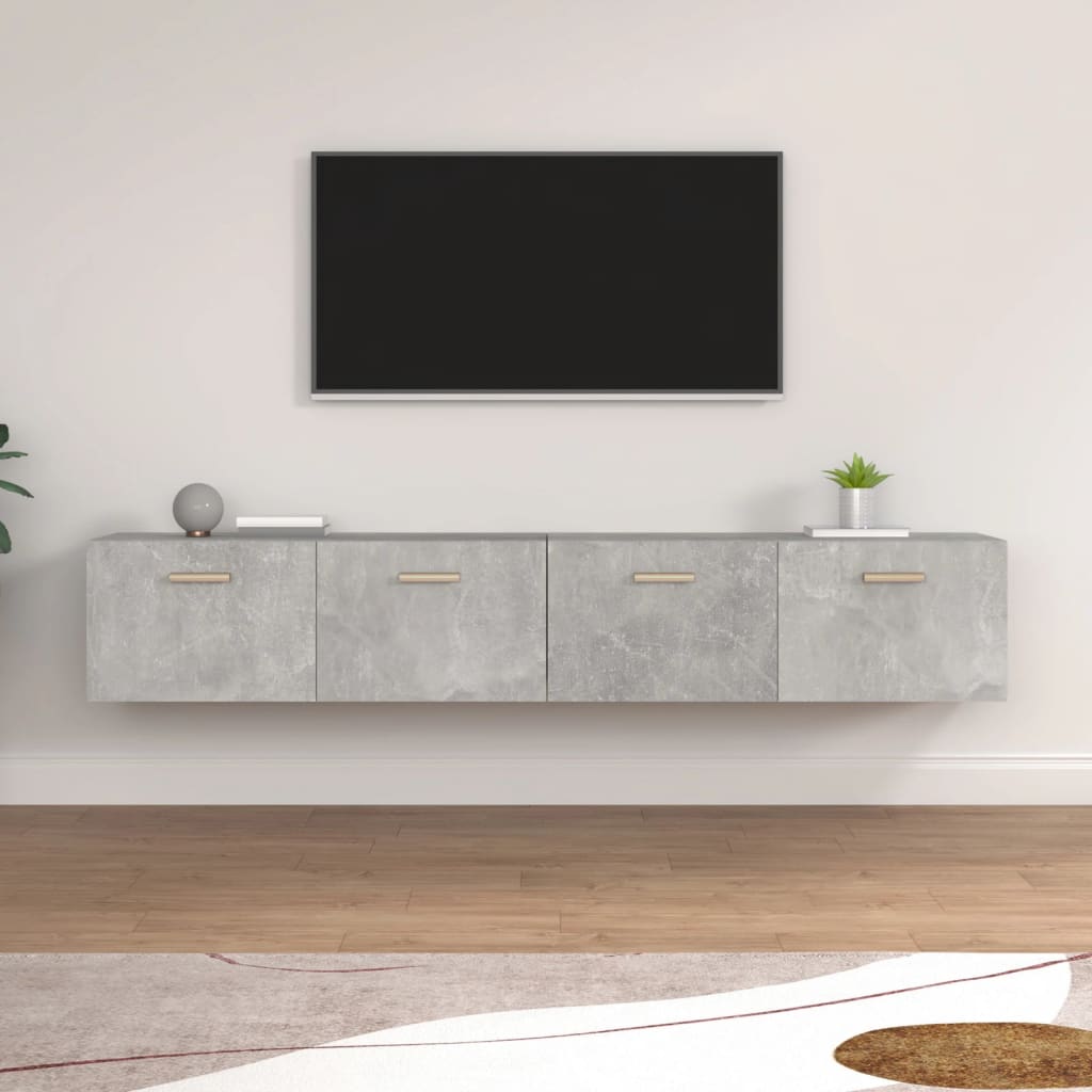 Nástěnné Skříňky 2 Ks Betonově Šedé 100X36,5X35 Cm Kompozit