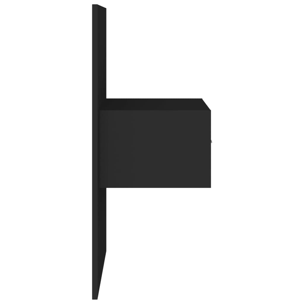 Čelo Postele Se Skříňkami Černé Kompozitní Dřevo