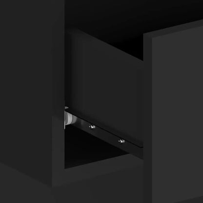 Čelo Postele Se Skříňkami Černé Kompozitní Dřevo