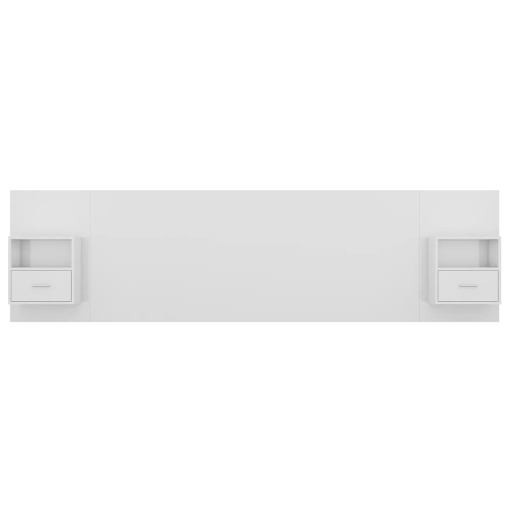 Čelo Postele Se Skříňkami Lesklé Bílé Kompozitní Dřevo