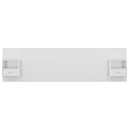 Čelo Postele Se Skříňkami Lesklé Bílé Kompozitní Dřevo