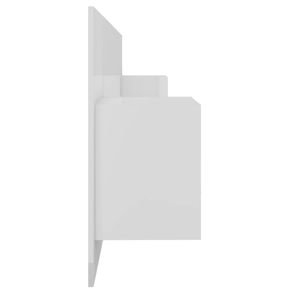 Čelo Postele Se Skříňkami Lesklé Bílé Kompozitní Dřevo