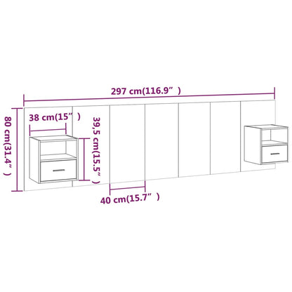Čelo Postele Se Skříňkami Lesklé Bílé Kompozitní Dřevo