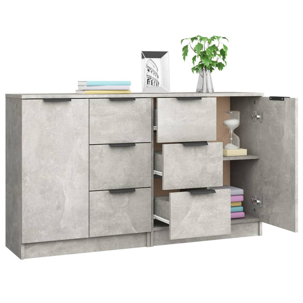 Příborníky 2 Ks Betonově Šedé 60 X 30 X 70 Cm Kompozitní Dřevo