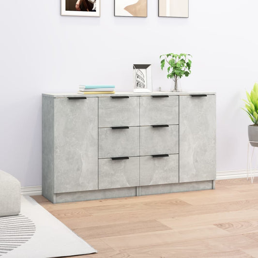 Příborníky 2 Ks Betonově Šedé 60 X 30 X 70 Cm Kompozitní Dřevo