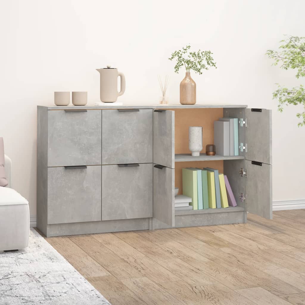Příborníky 2 Ks Betonově Šedé 60 X 30 X 70 Cm Kompozitní Dřevo