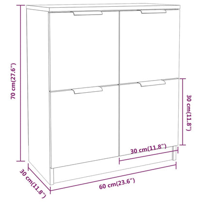 Příborníky 2 Ks Betonově Šedé 60 X 30 X 70 Cm Kompozitní Dřevo