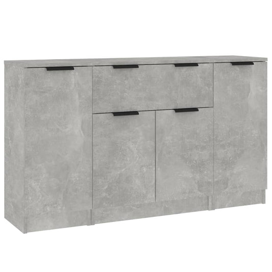 Příborníky 3 Ks Betonově Šedé Kompozitní Dřevo