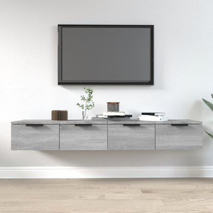 Nástěnné Skříňky 2 Ks Betonově Šedé 68X30X20Cm Kompozitní Dřevo