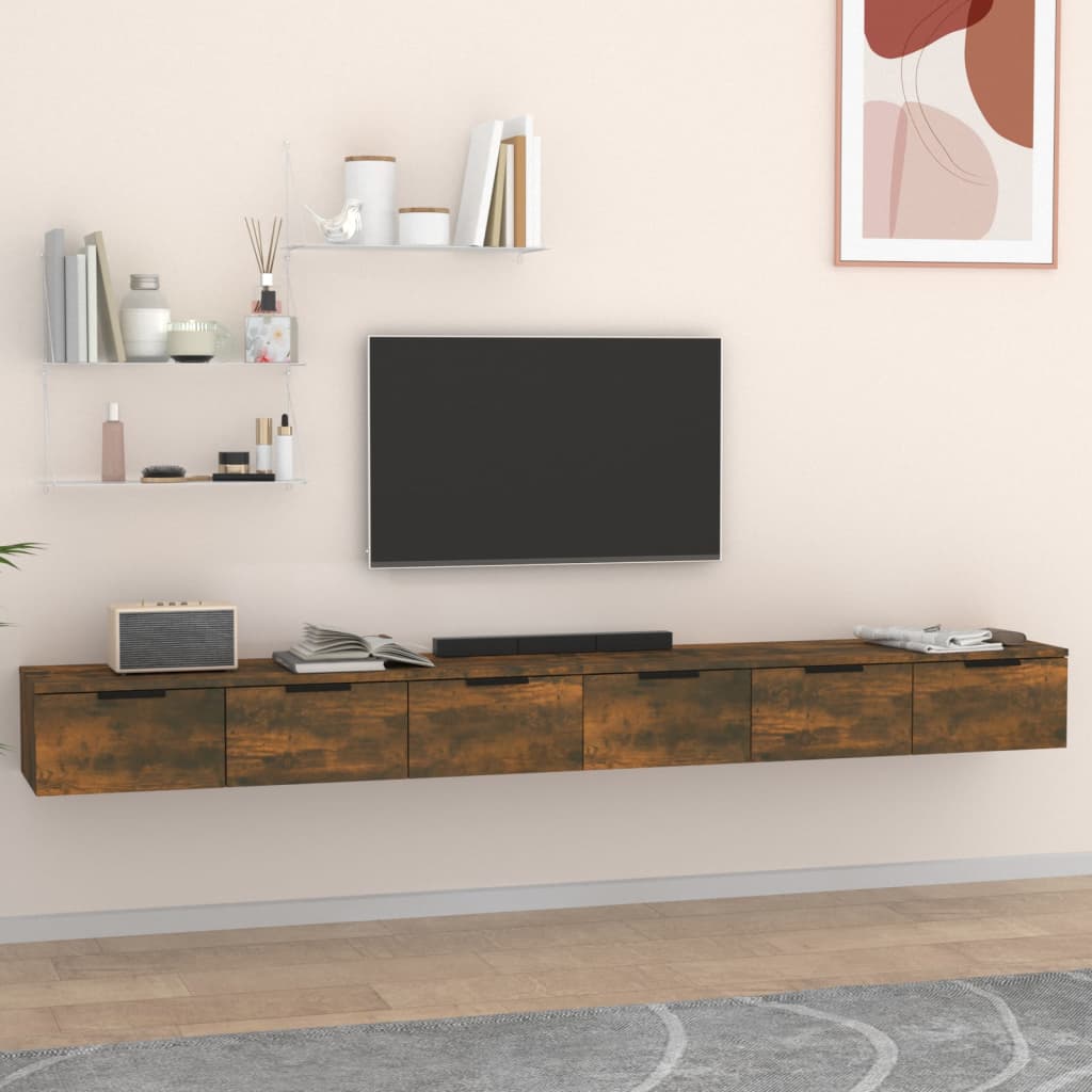 Nástěnné Skříňky 2 Ks Bílé 102 X 30 X 20 Cm Kompozitní Dřevo