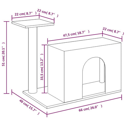 Škrabadlo Pro Kočky Se Sisalovým Sloupkem Krémové 51 Cm
