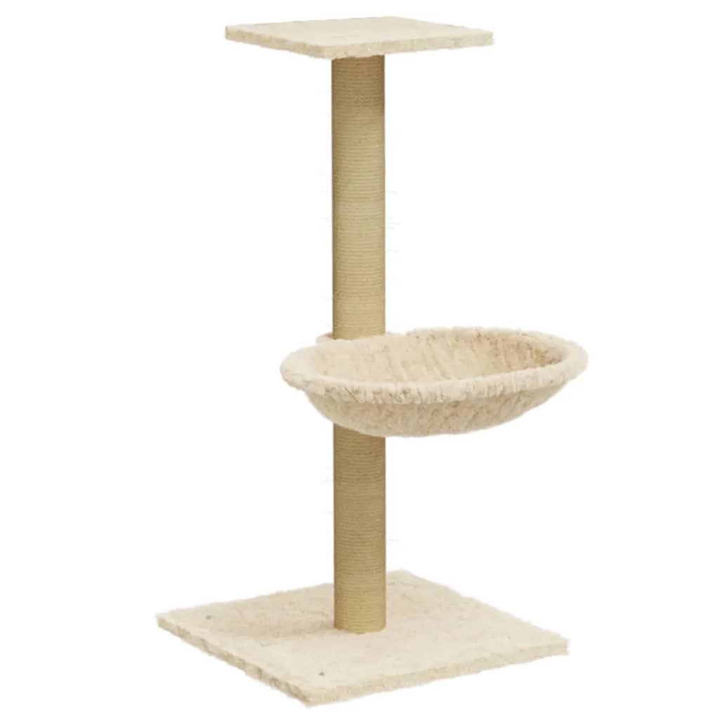 Škrabadlo Pro Kočky Se Sisalovým Sloupkem Krémové 74 Cm