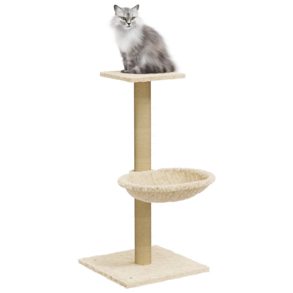 Škrabadlo Pro Kočky Se Sisalovým Sloupkem Krémové 74 Cm