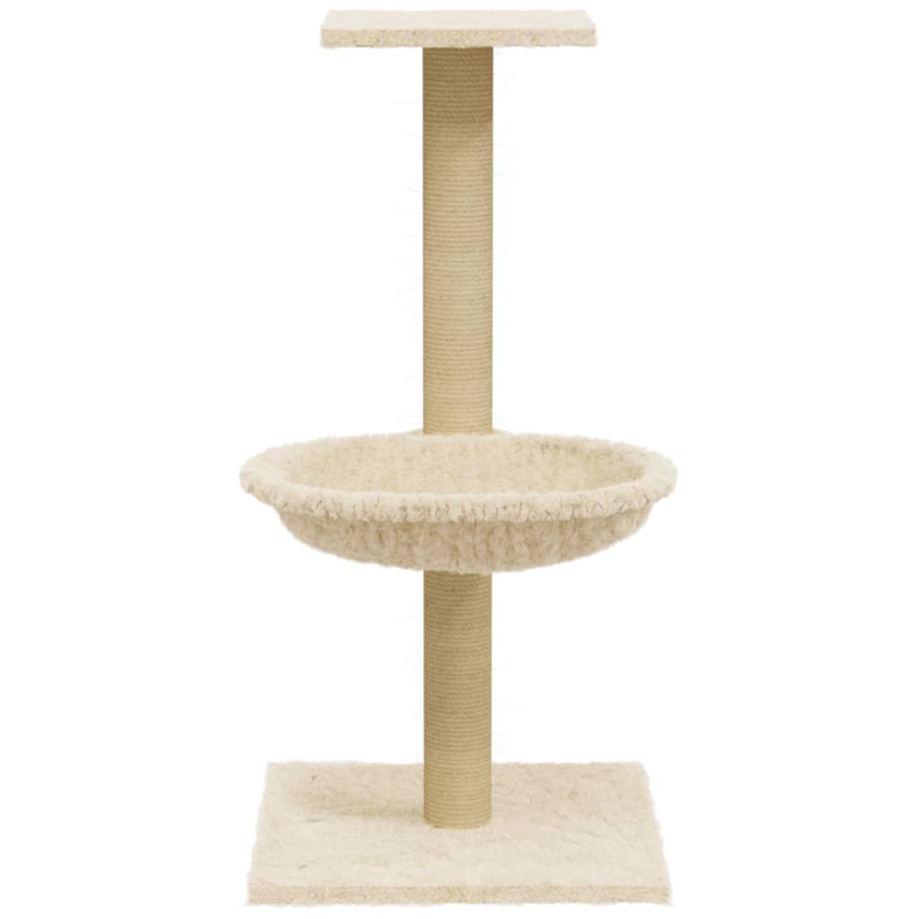 Škrabadlo Pro Kočky Se Sisalovým Sloupkem Krémové 74 Cm