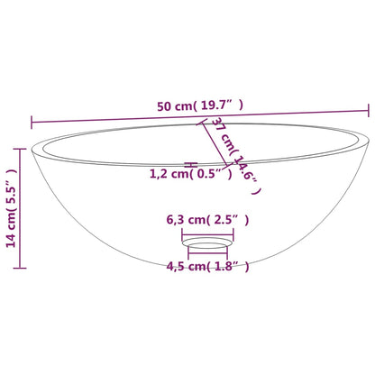 Umyvadlo Sklo 50 X 37 X 14 Cm