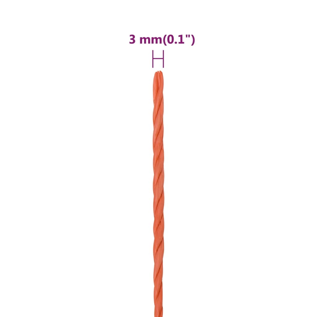 Pracovní Lano Oranžové 3 Mm 50 M Polypropylen