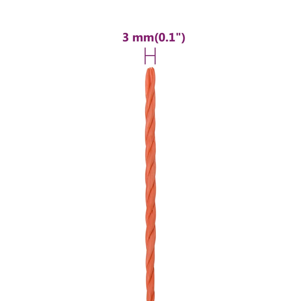 Pracovní Lano Oranžové 3 Mm 250 M Polypropylen