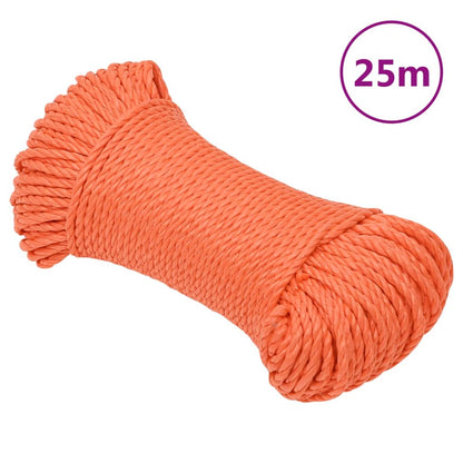 Pracovní Lano Oranžové 6 Mm 25 M Polypropylen