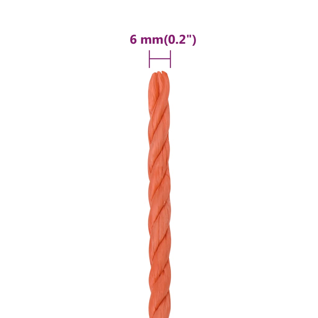 Pracovní Lano Oranžové 6 Mm 100 M Polypropylen