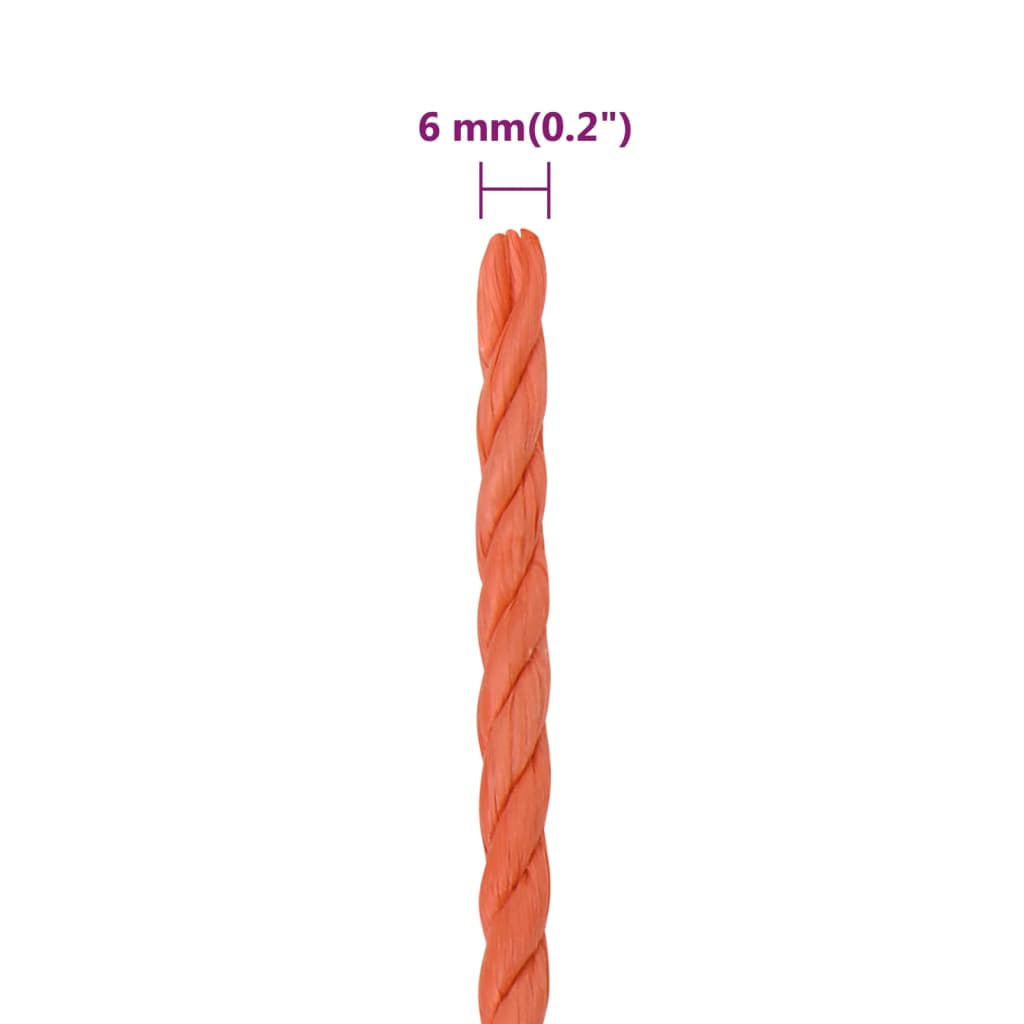 Pracovní Lano Oranžové 6 Mm 250 M Polypropylen