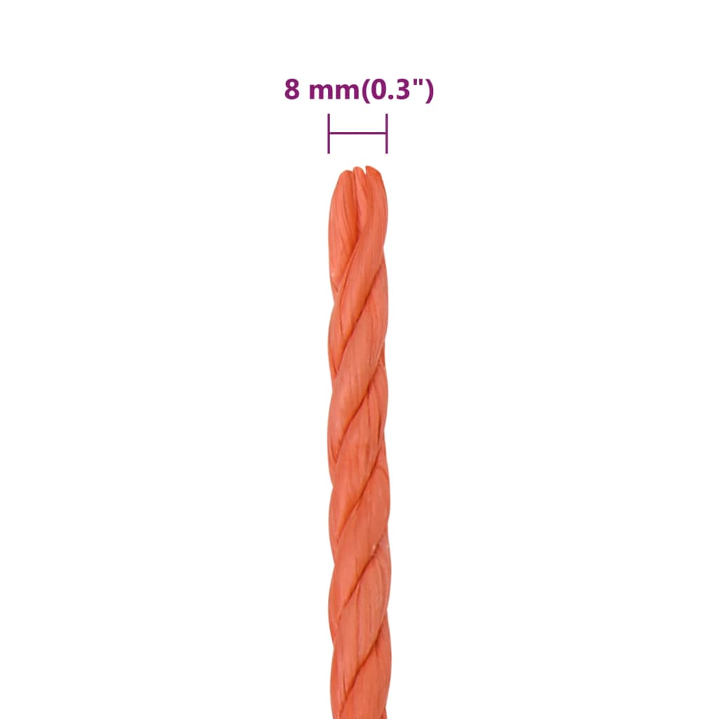 Pracovní Lano Oranžové 8 Mm 25 M Polypropylen