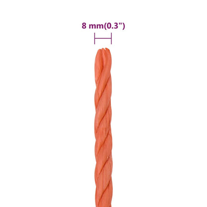 Pracovní Lano Oranžové 8 Mm 25 M Polypropylen