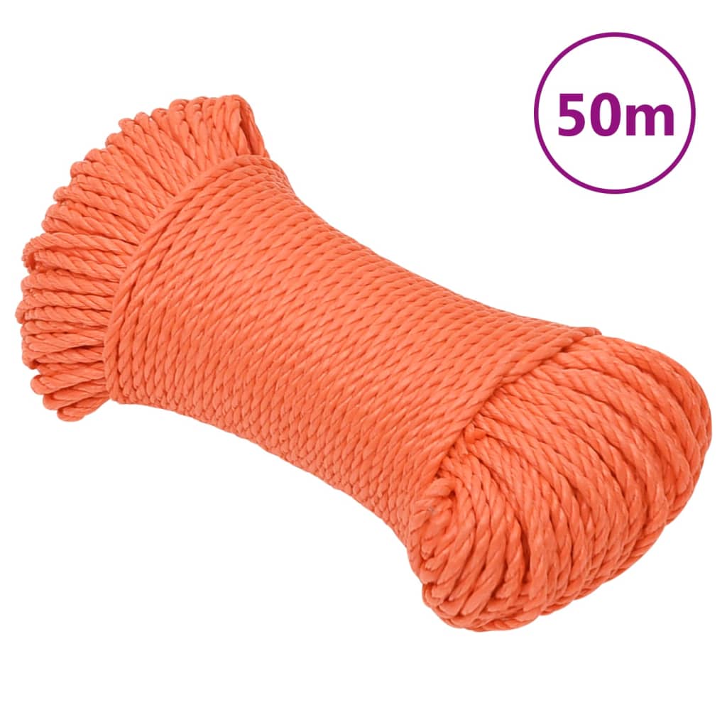 Pracovní Lano Oranžové 8 Mm 50 M Polypropylen