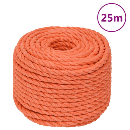 Pracovní Lano Oranžové 12 Mm 25 M Polypropylen