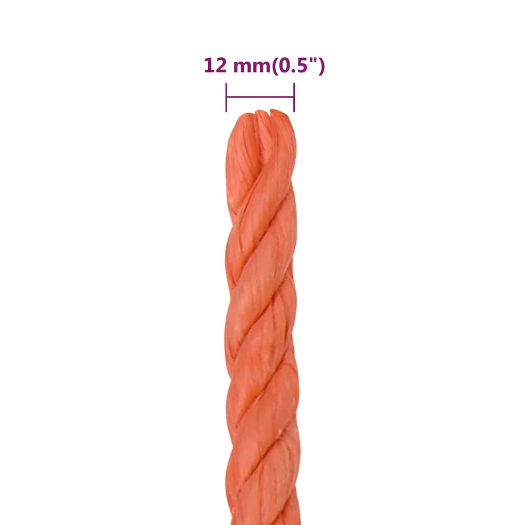 Pracovní Lano Oranžové 12 Mm 25 M Polypropylen