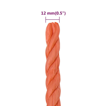 Pracovní Lano Oranžové 12 Mm 50 M Polypropylen