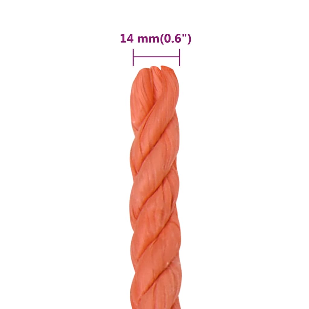 Pracovní Lano Oranžové 14 Mm 25 M Polypropylen