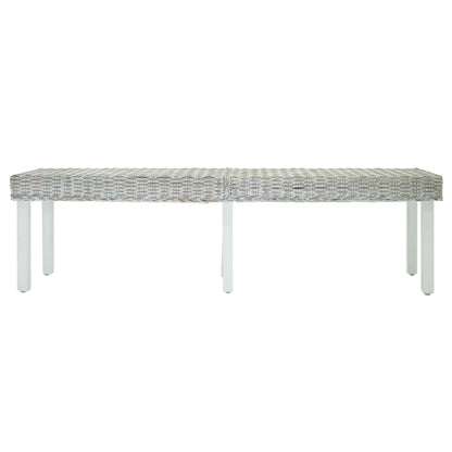 Lavice Bílá 160X35X45Cm Přírodní Kubu Ratan A Masivní Mahagon