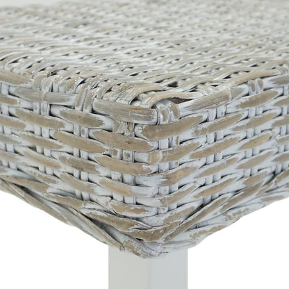 Lavice Bílá 160X35X45Cm Přírodní Kubu Ratan A Masivní Mahagon