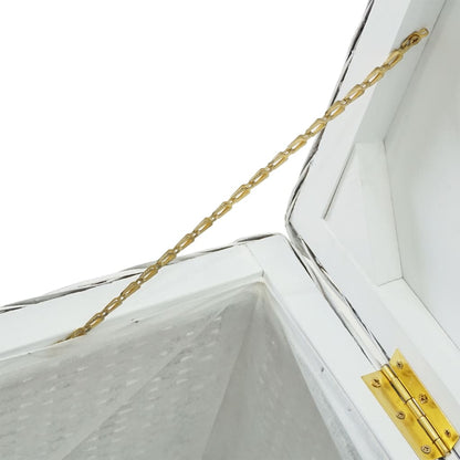 Úložný Box Bílý 110 Cm Přírodní Kubu Ratan A Masivní Mahagon