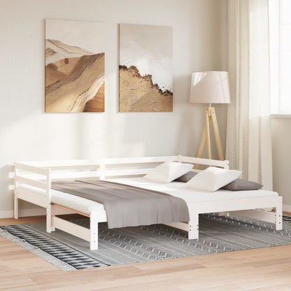 Rozkládací Denní Postel Bez Matrace Bílá 90X190 Cm