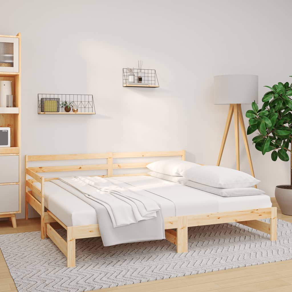 Výsuvná Postel 2X (80 X 200) Cm Masivní Borové Dřevo