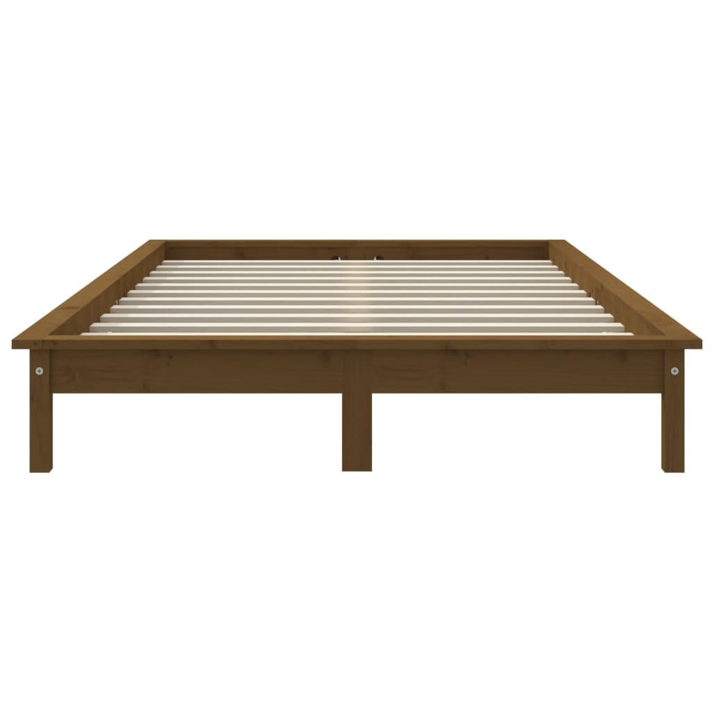 Rám Postele Medově Hnědý 135 X 190 Cm Masivní Borovice Double