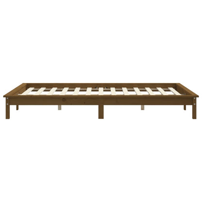 Rám Postele Medově Hnědý 135 X 190 Cm Masivní Borovice Double
