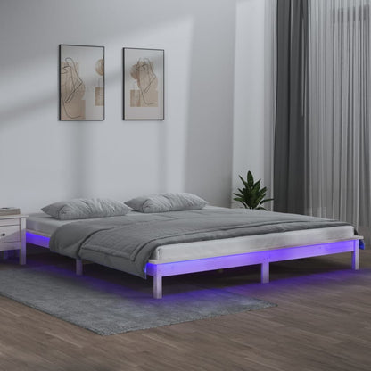 Rám Postele S Led Černý Small Single Masivní Dřevo